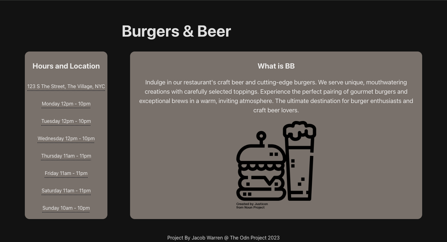 Screenshot Landing page top